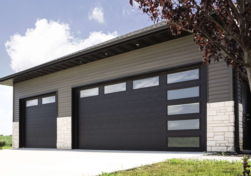 garage door with windows