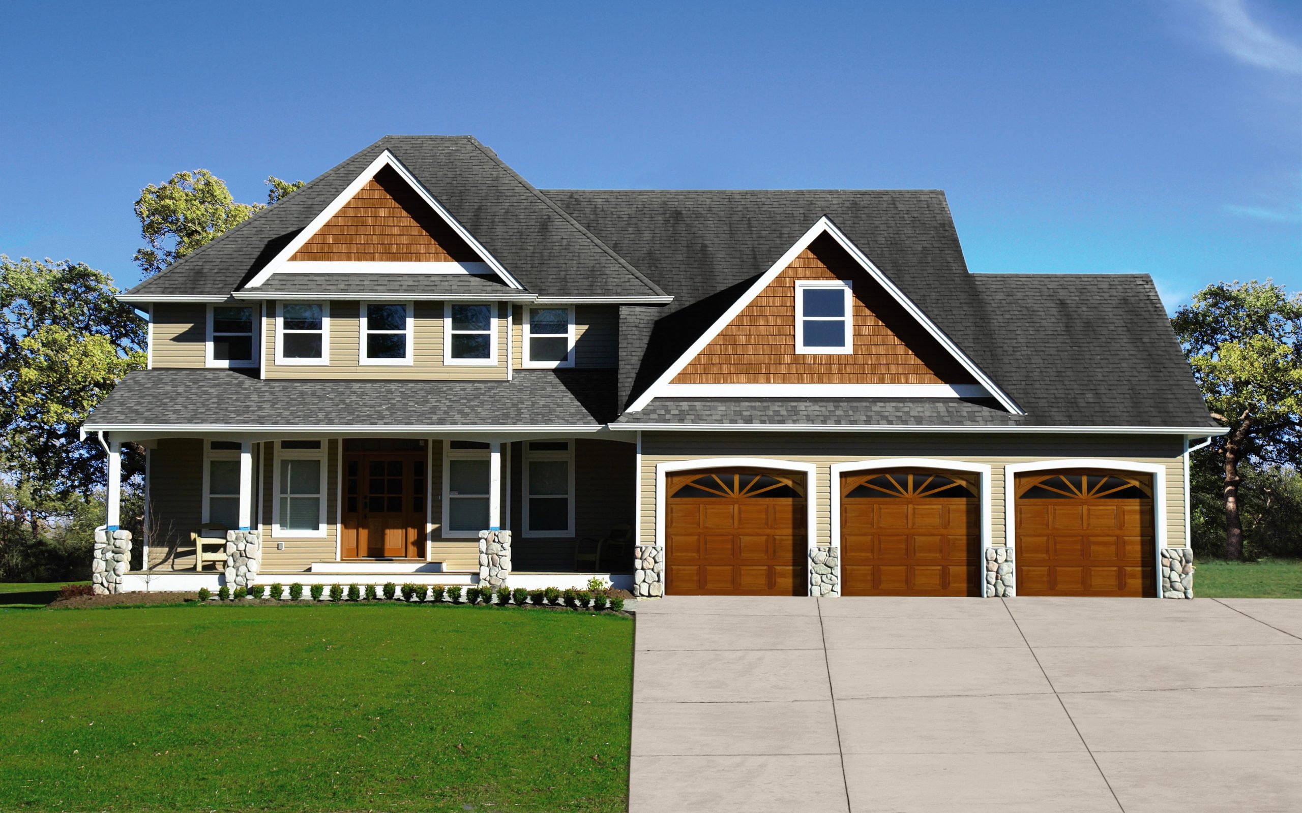 A Traditional Wood Overhead Garage Door